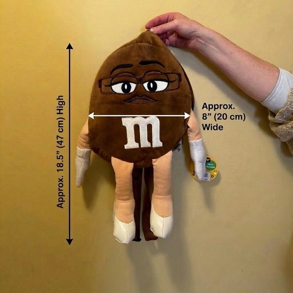 M&M's‎ World Ms. Brown Plush Backpack 18.5" Bag Glasses Heels New with Tag 2014 - Picture 4 of 14